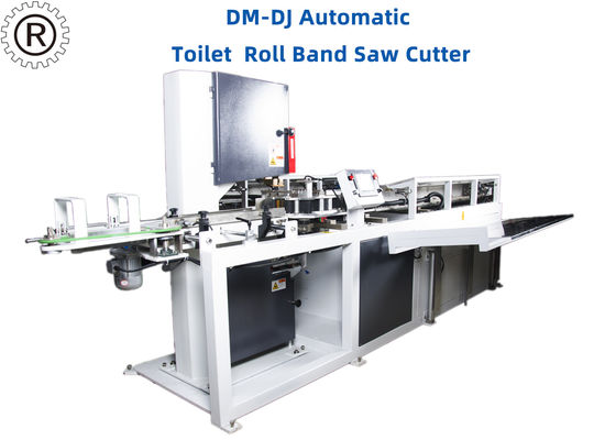 kwaliteit  7.5KW 0.6Mpa Automatic Band Saw Cutting Machine For Toilet And Kitchen Roll fabriek