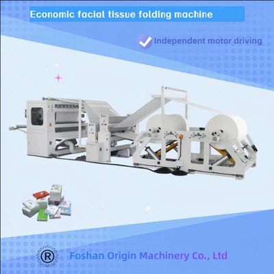 V-gevouwen gezichtsweefselmachine Log zaag snijmachine Semi-automatische productielijn