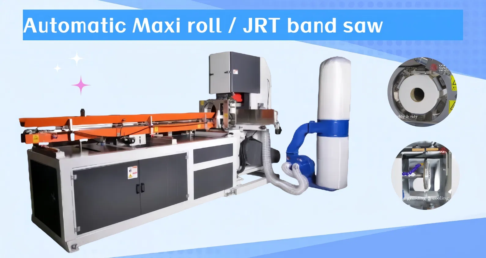 Maxi-rolbandzaag JRT/HRT Industrial Roll Cutting Machine Cutter 0
